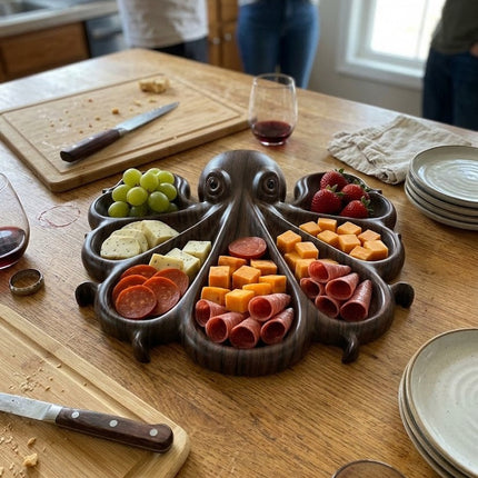 Octopus Shape Wooden Serving Board