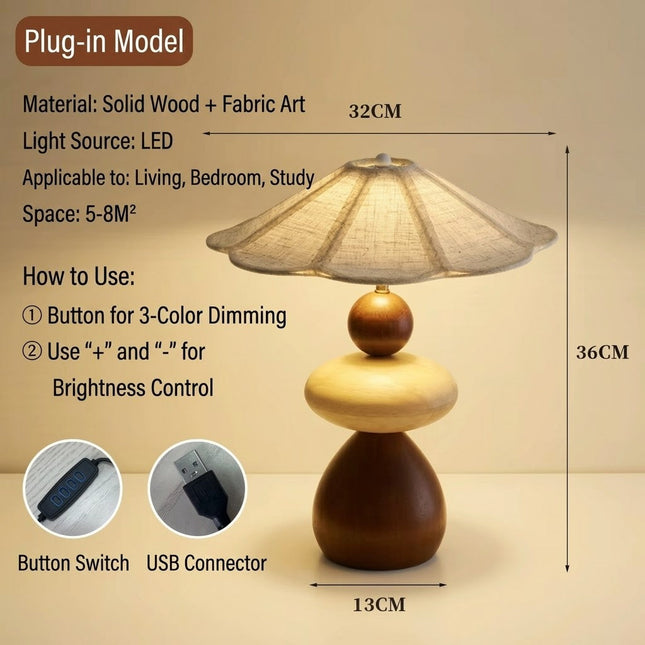 Zen Style Wooden Table Lamp