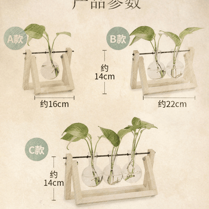 Creative Transparent Wooden Vase Decoration