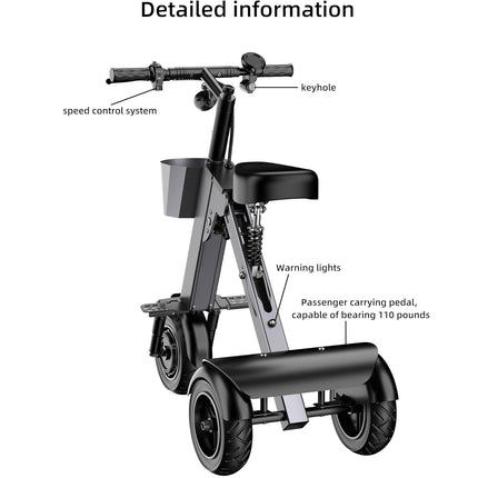 3-Wheel Balanced Foldable Electric Scooter