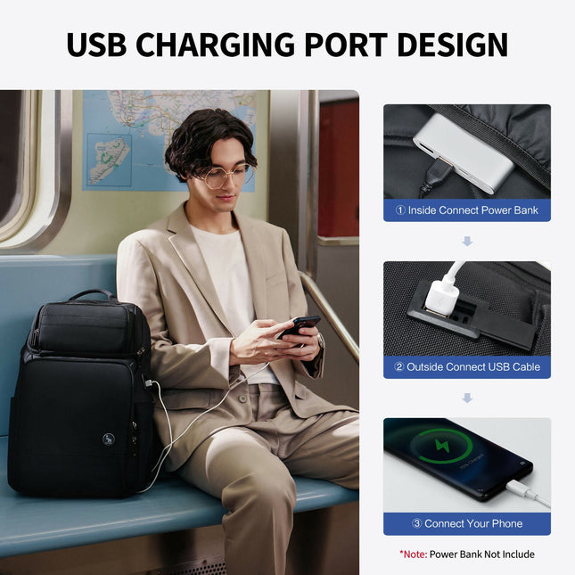 OIWAS 15.6” Laptop Backpack With USB Charging Port